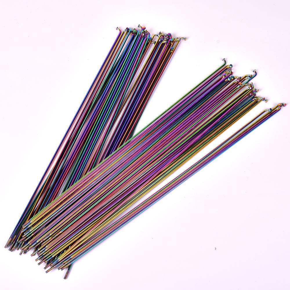 Nipples 304 Stainless Steel Rainbow Cycle Spokes Bicycle Spoke Stainless Steel Spokes Vacuum Pating