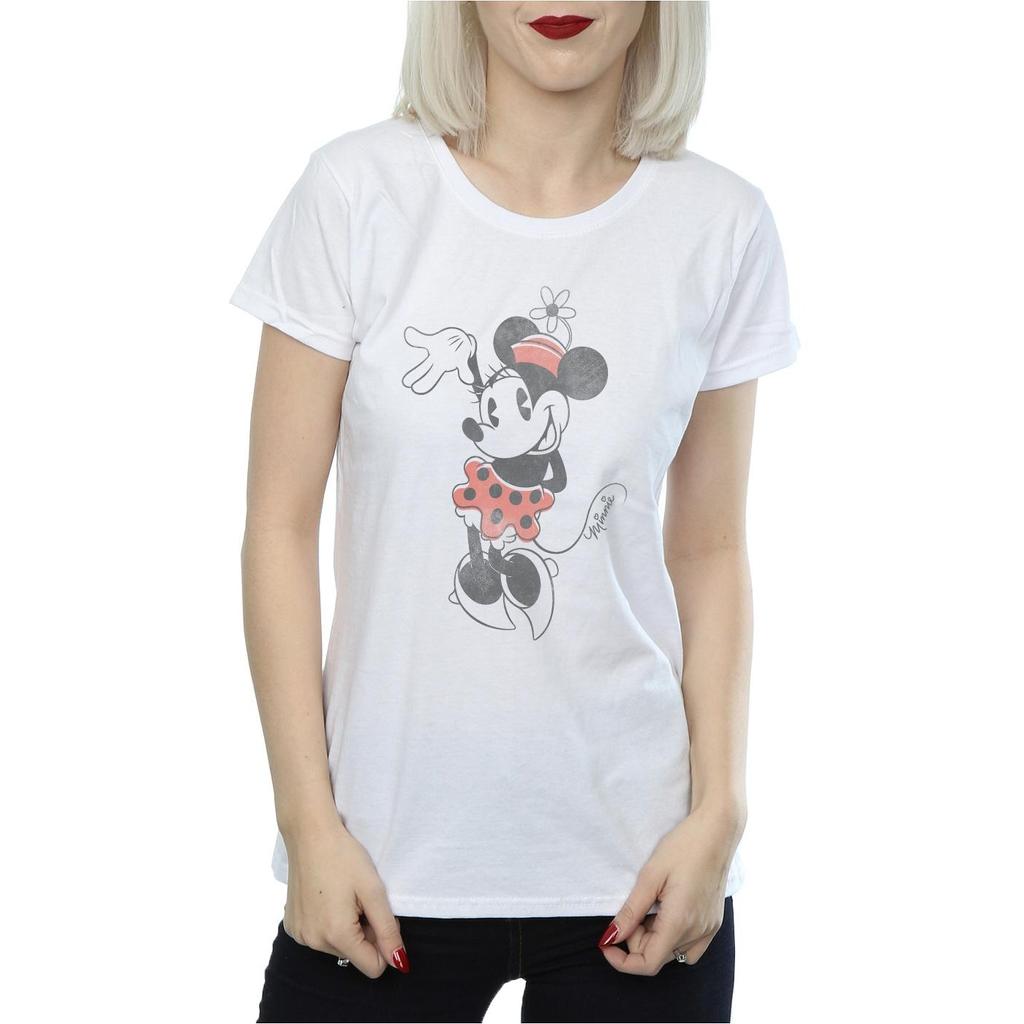 Disney Womens/Ladies Minnie Mouse Waving Cotton T-Shirt