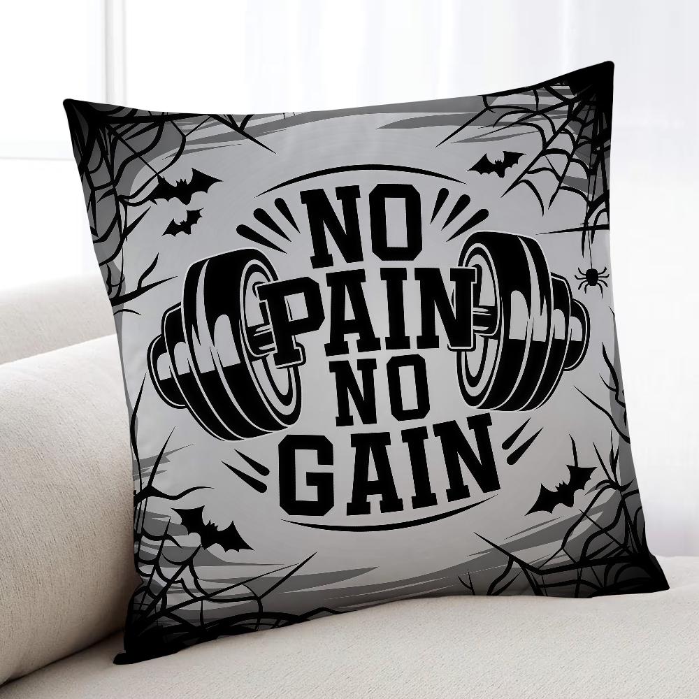 No Pain No Gain cushion cover Home Bedding Sofa living Room pillowcase Simple Soft Skin Cushion Cover Party Gift