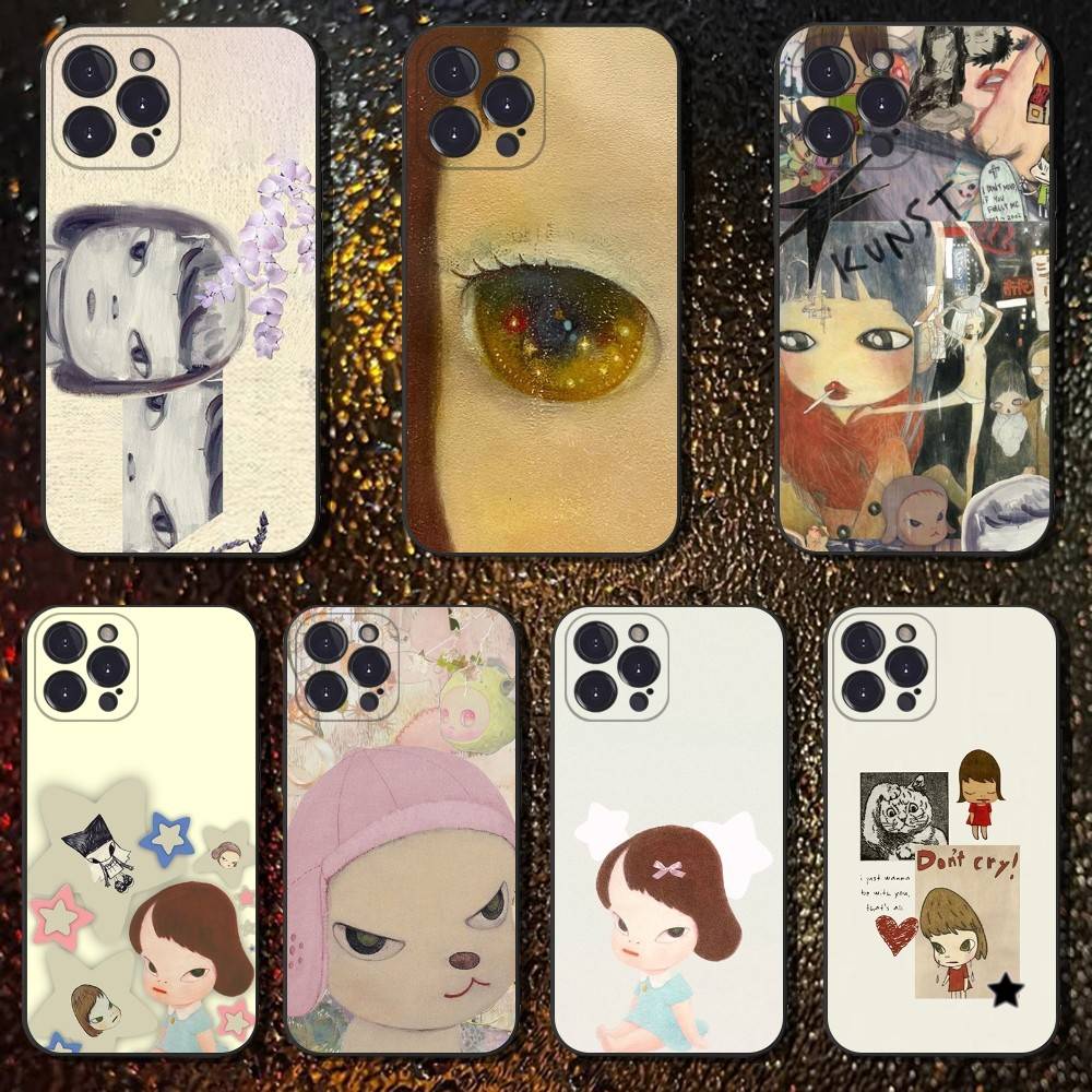 Милый Чехол для Телефона Y-Yoshitomo Nara Для iPhone 6,17,16,15,14,13,12,11 Plus,Pro Max,XS,X,XR,SE,Mini,8,7,Черный Мягкий Силиконовый Чехол