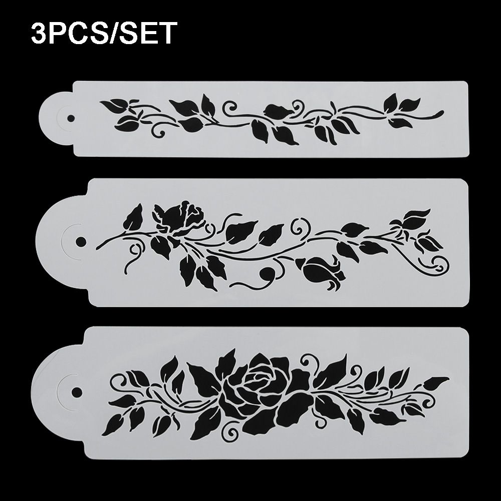 3шт/комплект горячая формовка кружева помадка дерево виноградные листья бордюр торт трафарет