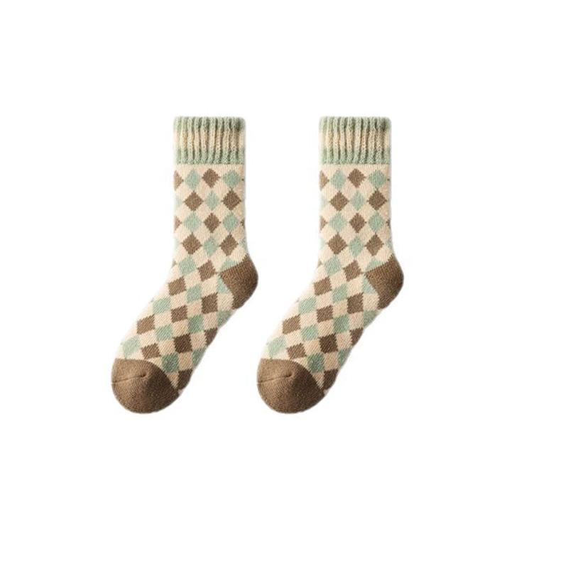 1 пара теплых флисовых повседневных утолщенных осенне-зимних толстых носков до середины икры, длинные носки для пола, носки для сна