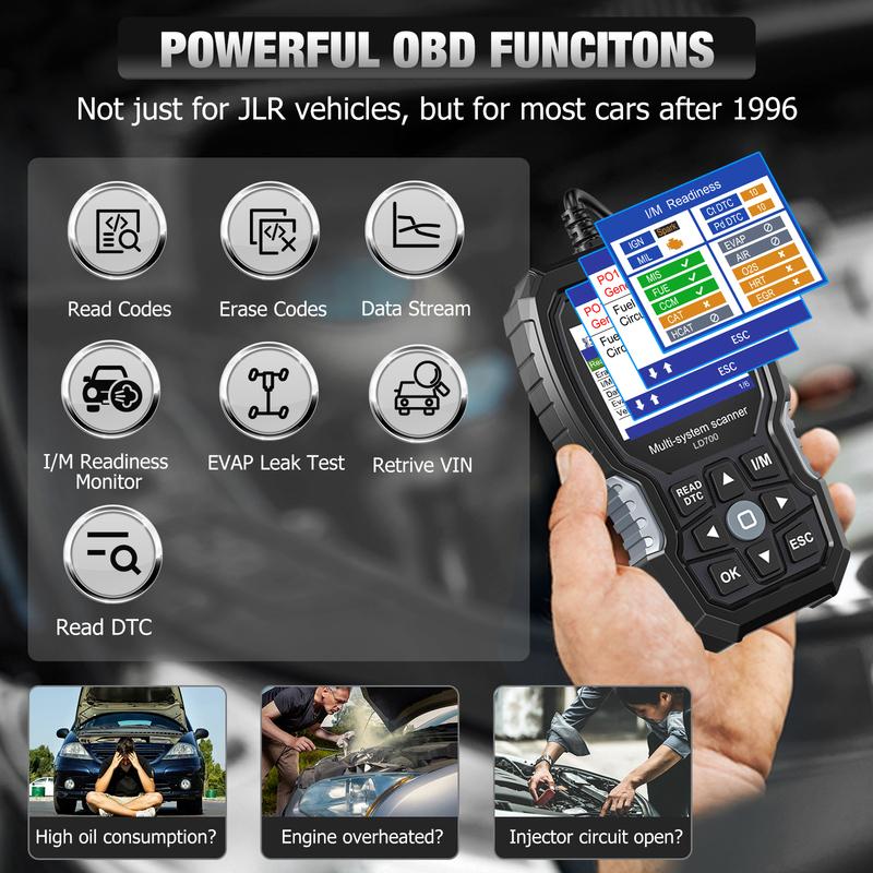 Для Land Rover Jaguar Автомобильный Диагностический Инструмент Всей Системы ANCEL LD700 OBD2 Сканер EPB BMS DPF ABS TPMS Сброс Масла OBDII Считыватель Кодов