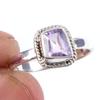 Кольцо из чистого серебра 925 пробы с натуральным розовым аметистом, размер S.6 d6d77