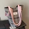 Новая популярная американская сумка-тоут в стиле ретро колледж, контрастная клетчатая, для учебы, работы, универсальная, на одно плечо, легкая женская сумка