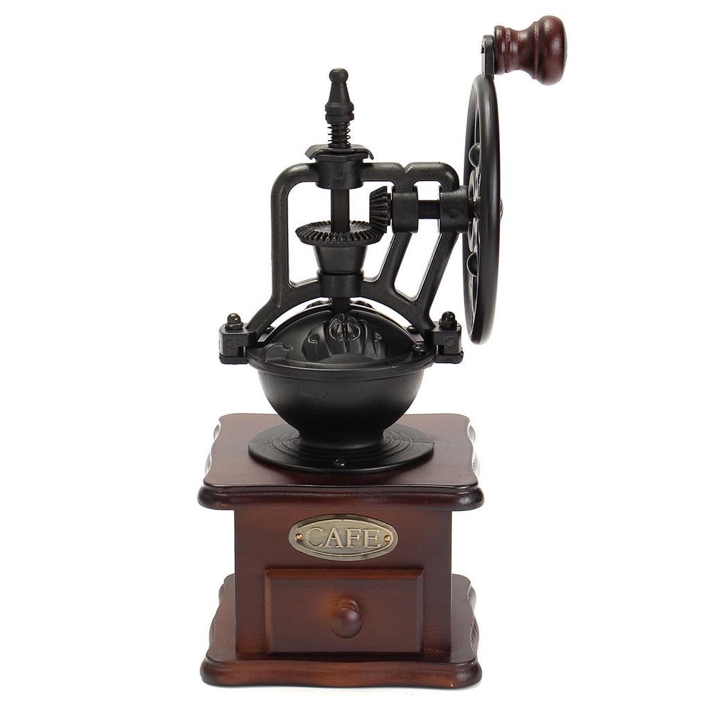 Ferris Wheel Design Vintage Manual Coffee Grinder With Ceramic Movement Retro Wooden Coffee Mill