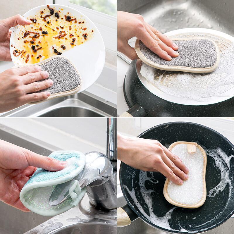 Non-Scratch Kitchen Cleaning Brush and Sponge Set