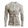 Летний топ с круглым вырезом и принтом в виде 3D-черепов, модные и повседневные мужские футболки с длинными рукавами