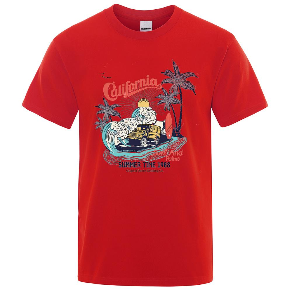 Футболка California Summer Time 1988 с принтом для мужчин и женщин, повседневная, свободная, хлопковая, удобная, мягкая, свободного покроя, мужская футболка большого размера