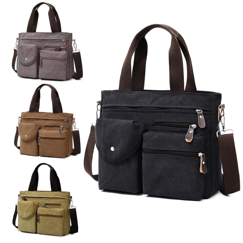 Maruno Crossbody Messenger A4 Large Perfect for and Outdoor Black Men's Bag, Size, Capacity, Canvas, 2-Way, Commuting, School, Travel, Activities,