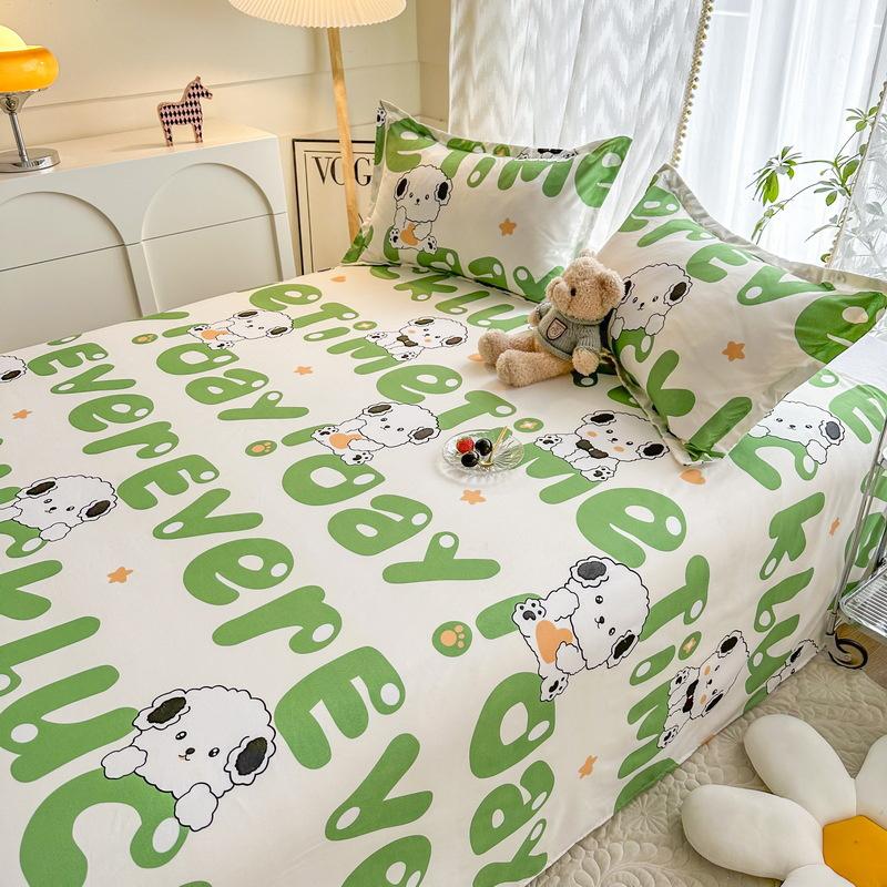 Простыня в цветочном стиле, приятное для кожи постельное белье, простая студенческая кровать, простыня на резинке, наматрасник, покрывало