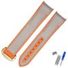 20mm 22mm Rubber Nylon Silicone Watch Band For Omega GMT Planet Ocean Seamaster Diver 300 Curved End Orange Watch Strap