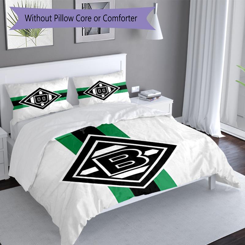 3pcs Borussia Mönchengladbach LOGO pattern bedding set duvet cover set includes duvet cover &pillowcases, perfect all season bedroom decoration & gift