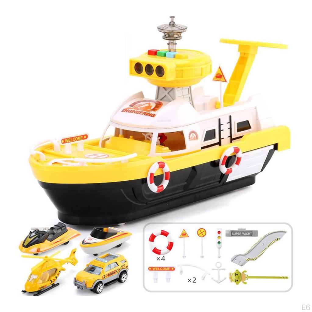 Дети детская игрушка Моделирование Трек Инерционная Лодка Литые Модели и Транспортные Средства Модель Корабля Машина для мальчиков