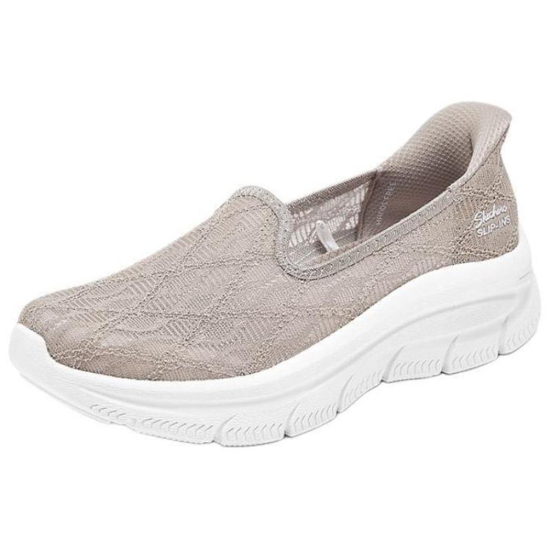 Skechers Modern D'Lux Slip-Ins Versatile Low Top Casual Shoes For Women Taupe 159287-TPE
