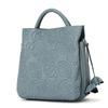Genuine Cow Leather Women Large Tote Bag Camellia Pattern New Fashion Multiway Shoulder Crossbody Handbag