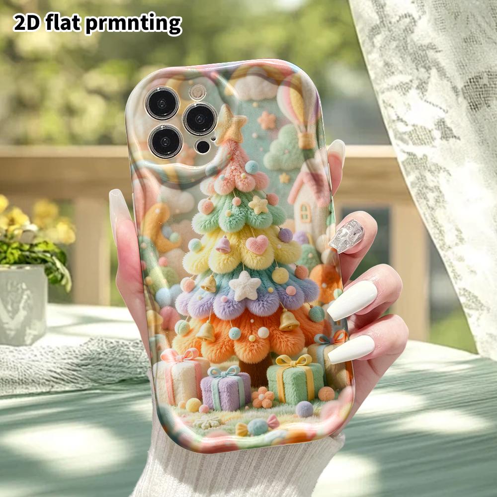Phone Case: 2D flat, fits iPhone 18, 17, 16, 15, 14, 13, 12 Pro protective case, rainbow gradient, perfect Christmas and Halloween holiday gift