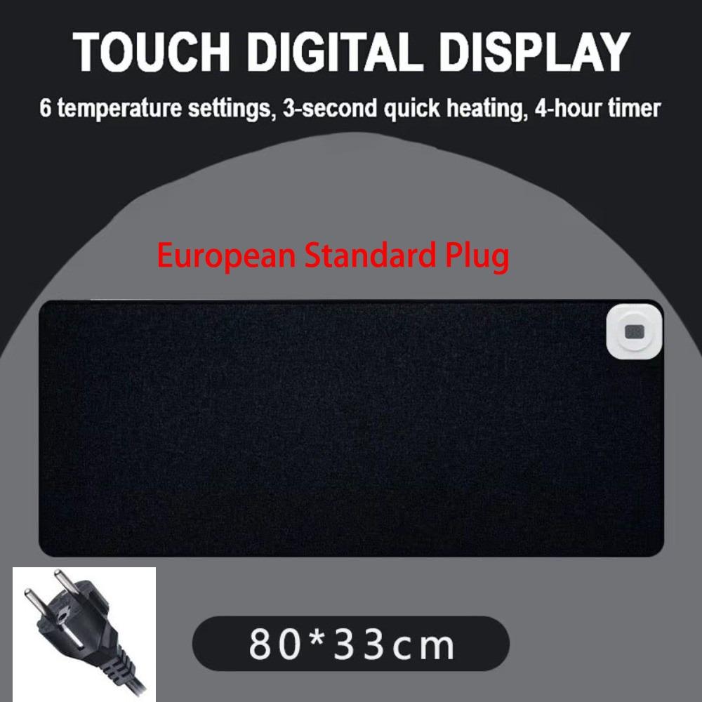 Подарки Нагревательный коврик для мыши с вилкой ЕС с цифровым дисплеем Очень большой нагреваемый настольный коврик Водонепроницаемый Быстрый нагрев Офисный настольный коврик