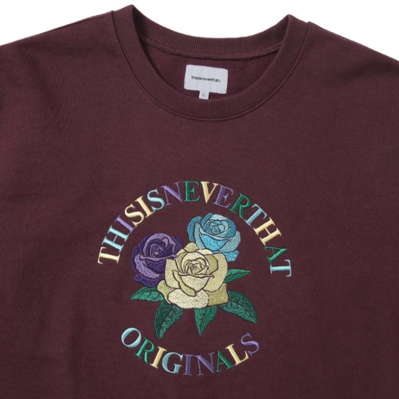 Thisisneverthat Roses Crewneck Burgundy