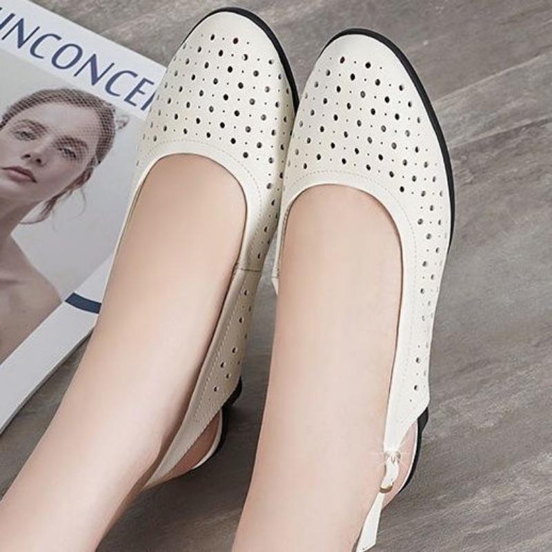 2024 Летняя обувь Женские с открытым носком Женские кожаные босоножки на высоком каблуке Повседневные босоножки на платформе Женские сандалии