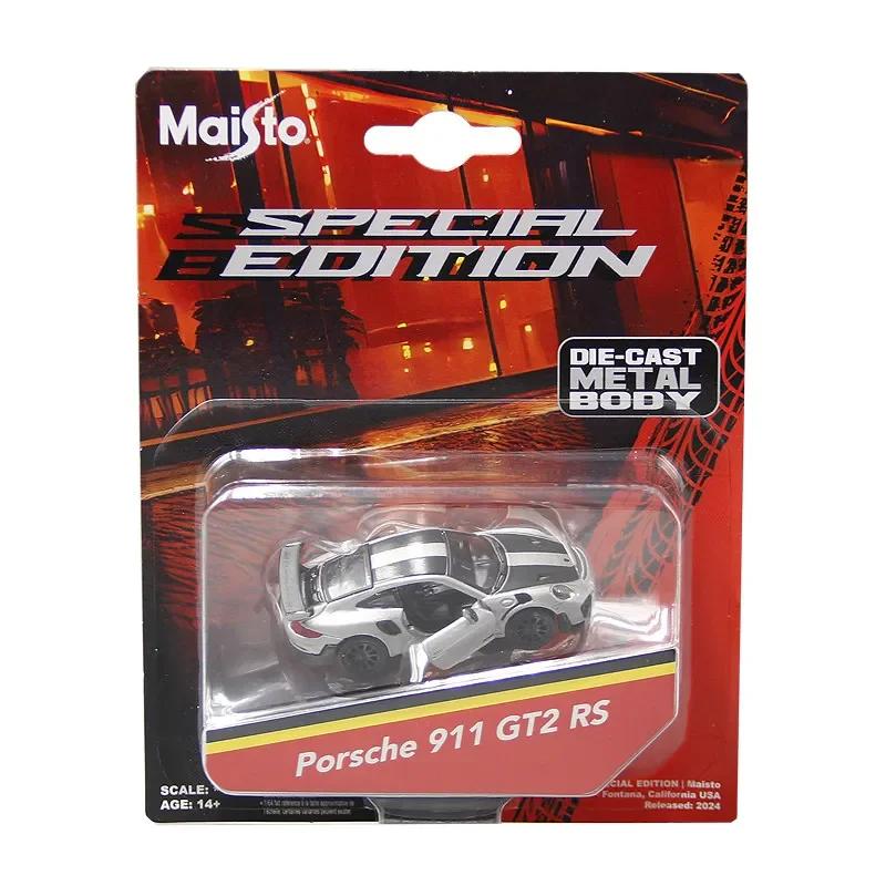 Майсто 1:Масштаб 1:64 Модель автомобиля Porsche 911 GT2 RS из литого сплава Симуляция Коллекция Суперкаров Украшение Детская игрушка Подарок