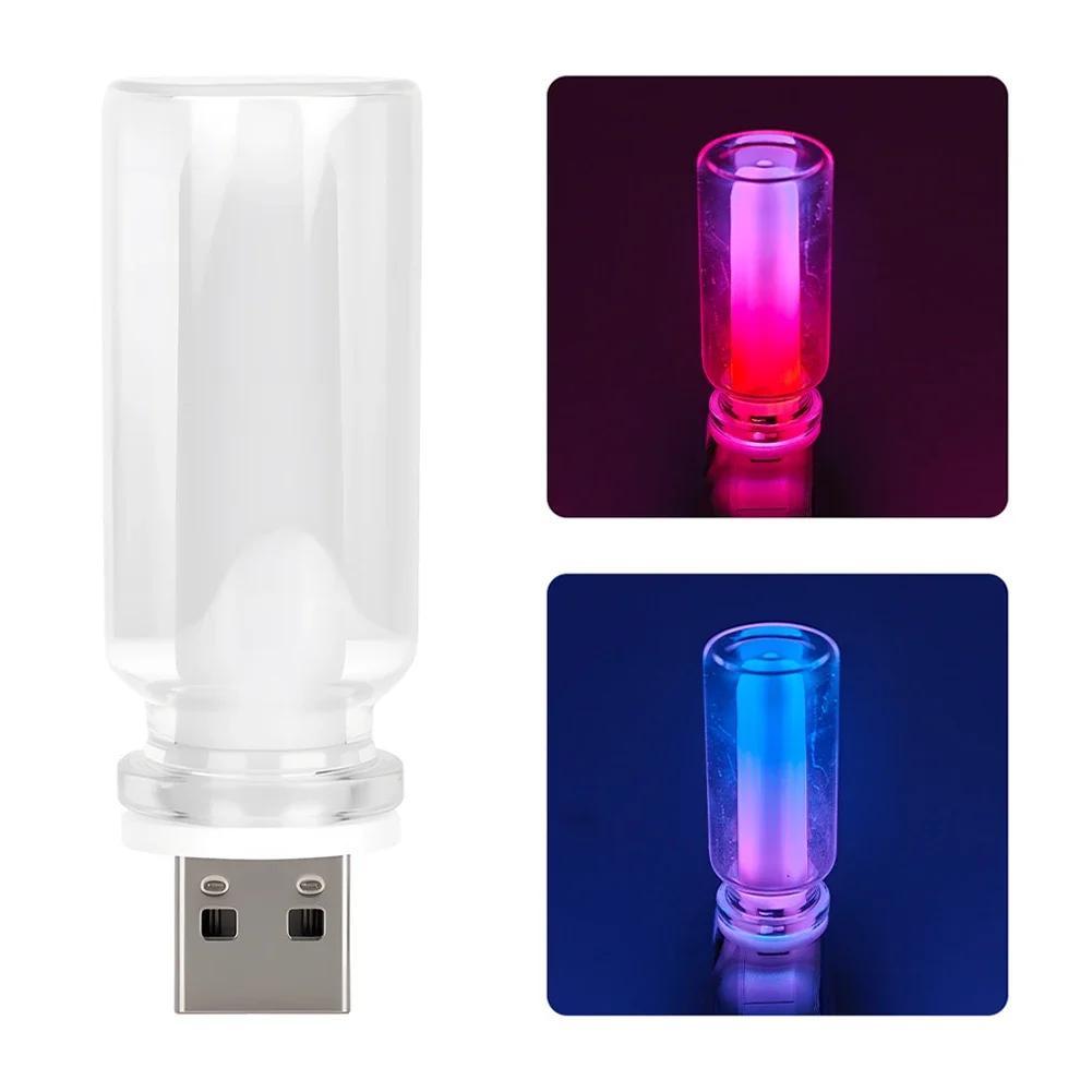 Светодиодная USB-подсветка салона автомобиля, радужная, универсальная, 5 В, ретро-стиль, лампы накаливания, декоративная лампа для автомобиля