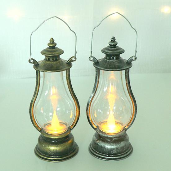 Светодиодная лампа в стиле ретро на батарейках, небьющаяся, неяркая, энергосберегающая, декоративная, рождественская, креативная, масляная лампа из АБС-пластика