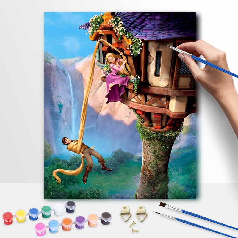 Disney Набор для рисования Рапунцель своими руками Декор для дома на стену Подарок ручной работы для дома Спальни Гостиной Настенное искусство Набор для рисования на холсте