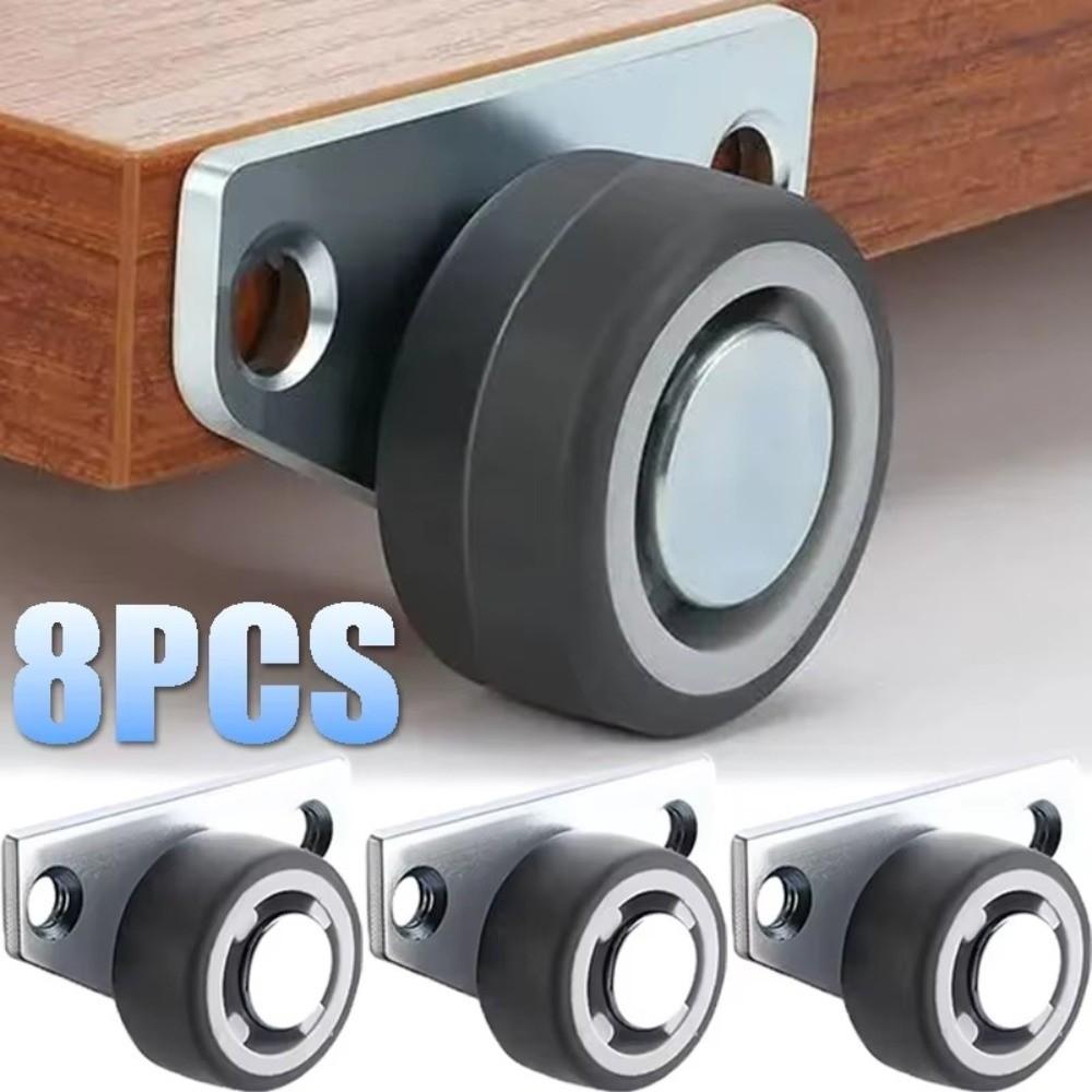 Mini Side Mount Caster Wheels Silent Rubber Furniture Casters For Trolley Drawer Kitchen Cabinets