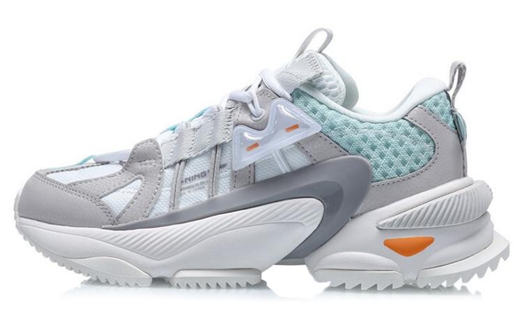 Li Ning Nebula M1 Текстиль, Синтетическая кожа Амортизация Низкий верх Спортивная Повседневная обувь Женская Белый Серый AGCQ244-1