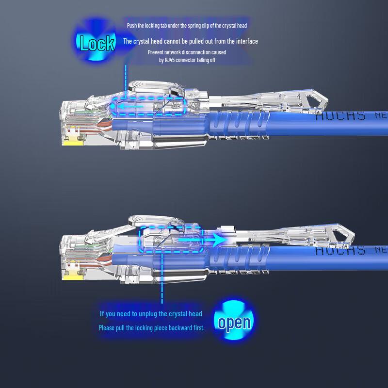 AUCAS Cat5e Secure Locking RJ45 Connector