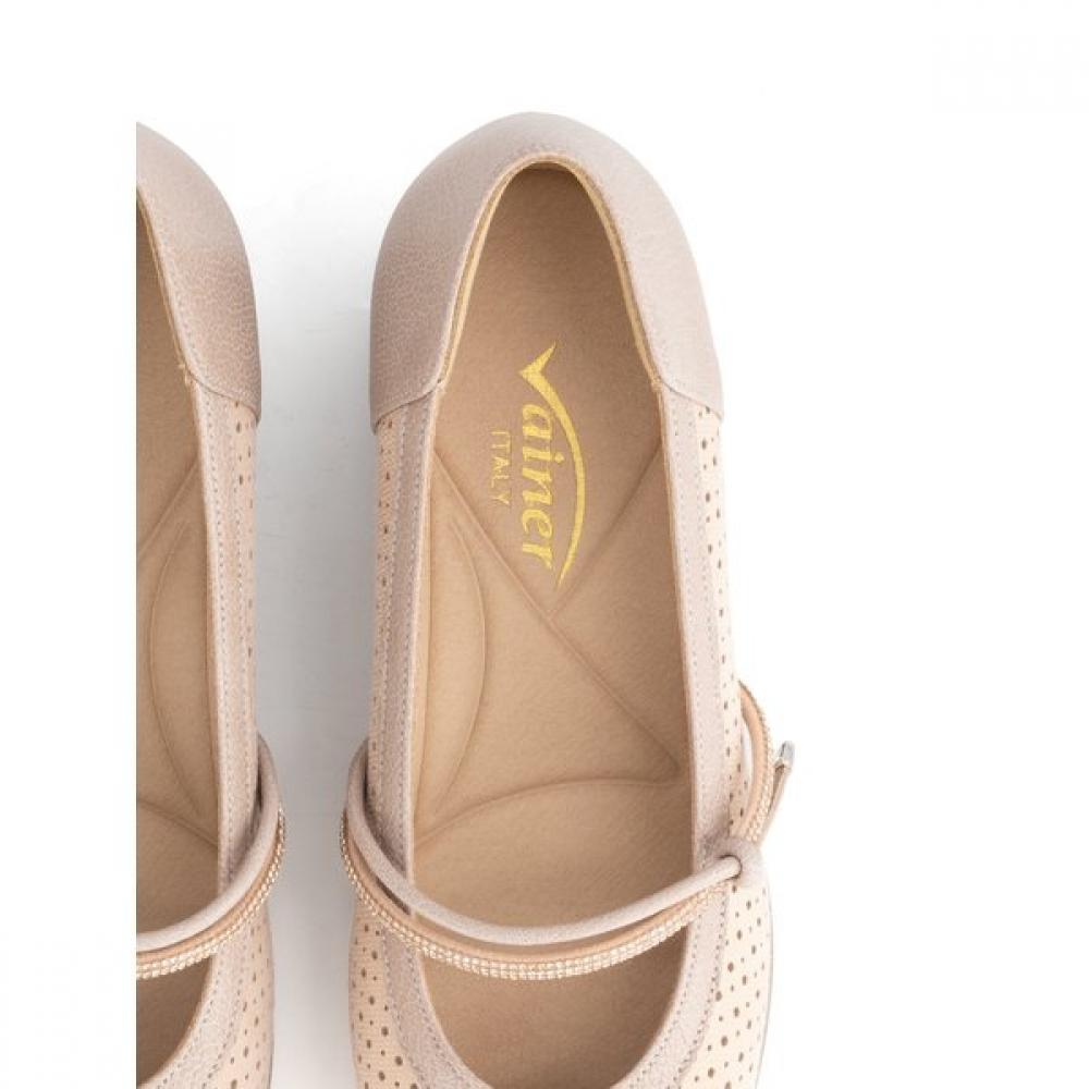 Vainer Women Comfort Shoes Beige Punching 347f0v18d