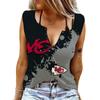 Женские майки, сексуальные летние топы без рукавов с V-образным вырезом, жилет, серые топы с 3D принтом