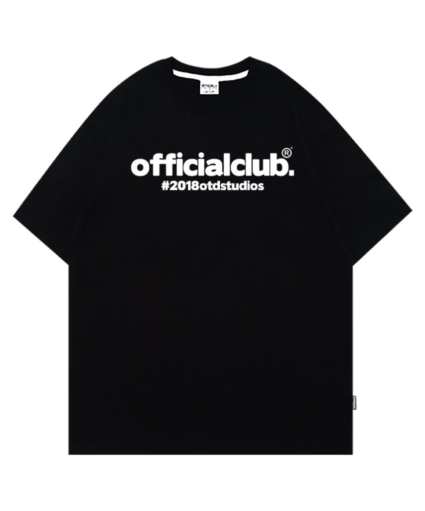 Черная оверсайз футболка с коротким рукавом Otidi Club Lettering
