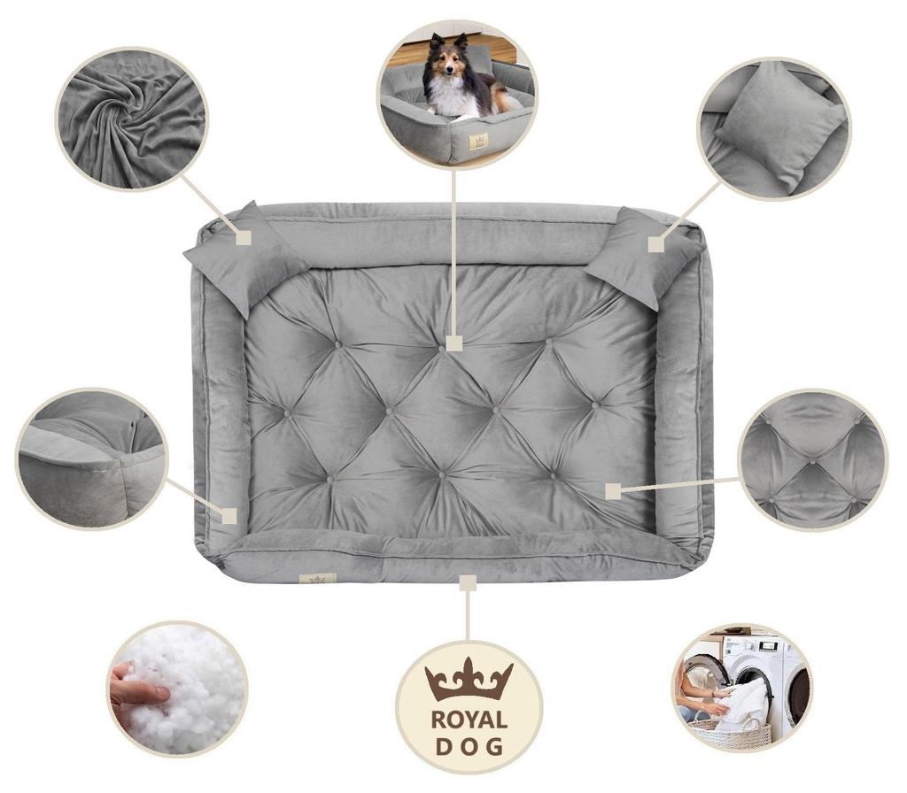 Velvet Dog Cat Bed Couch Playpen Gray 4 Sizes
