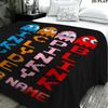 1PC Pac-Man Custom Name Patterned Flannel Blanket Suitable For All Seasons for Home Decor Warmth and Comfort Gifts Holiday Present