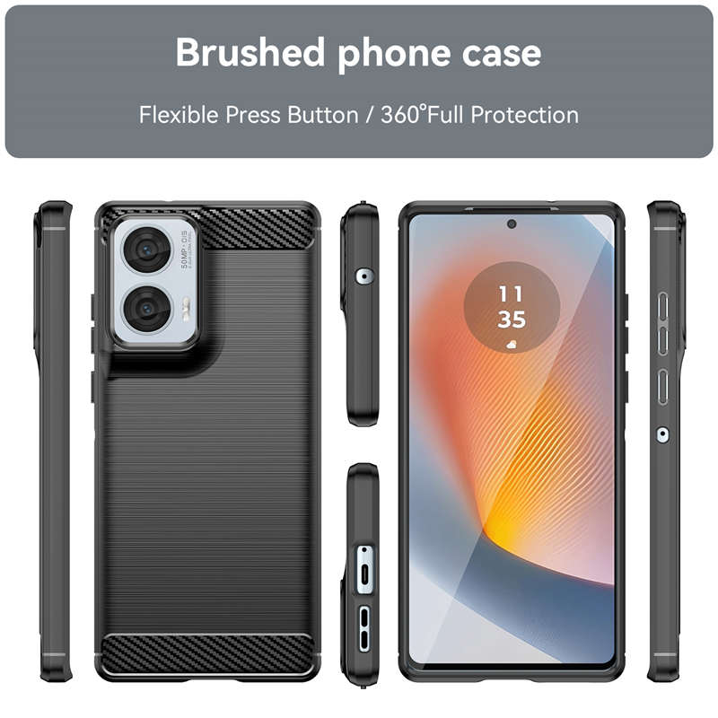 For Motorola Moto G85 5G Case Motorola Moto G85 G75 G55 G35 G15 G05 Cover Carbon Fiber Shockproof Silicone Bumper For Moto G85