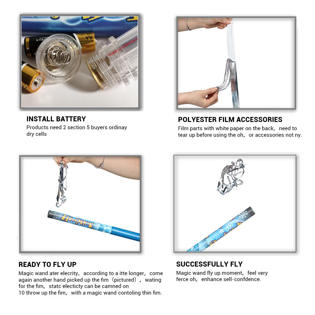 Fun Fly Stick Electric Static Wand Science Kit Education Toys Amazing Levitation Wand with 10pc