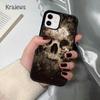 Krajews Черепа Кости Скелет Мягкий Чехол-Накладка Для iPhone 17 Air 16 15 14 plus 12 13 pro max coque Fundas