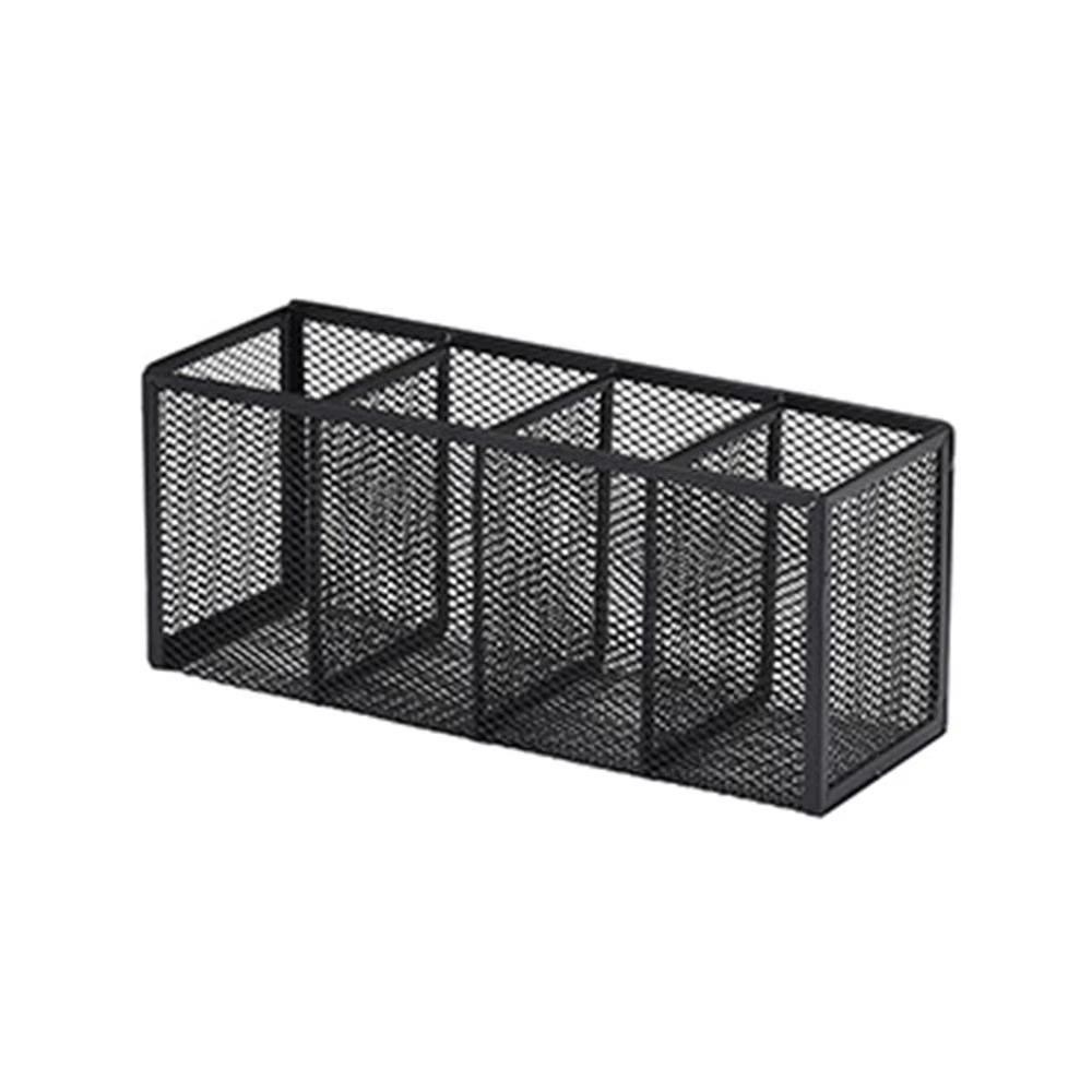 Modern Mesh Desk Organizer 3/4/5/6 Grids Pen Storage Box Multifunctional Pencil Holder Office Use