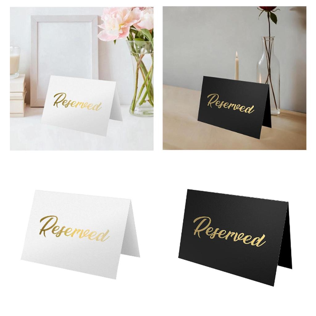 10 Pieces Reserved Table Signs AntiSlip Multifunction Cardstock Placeholders for Anniversary Business Wedding Meeting Room Favor