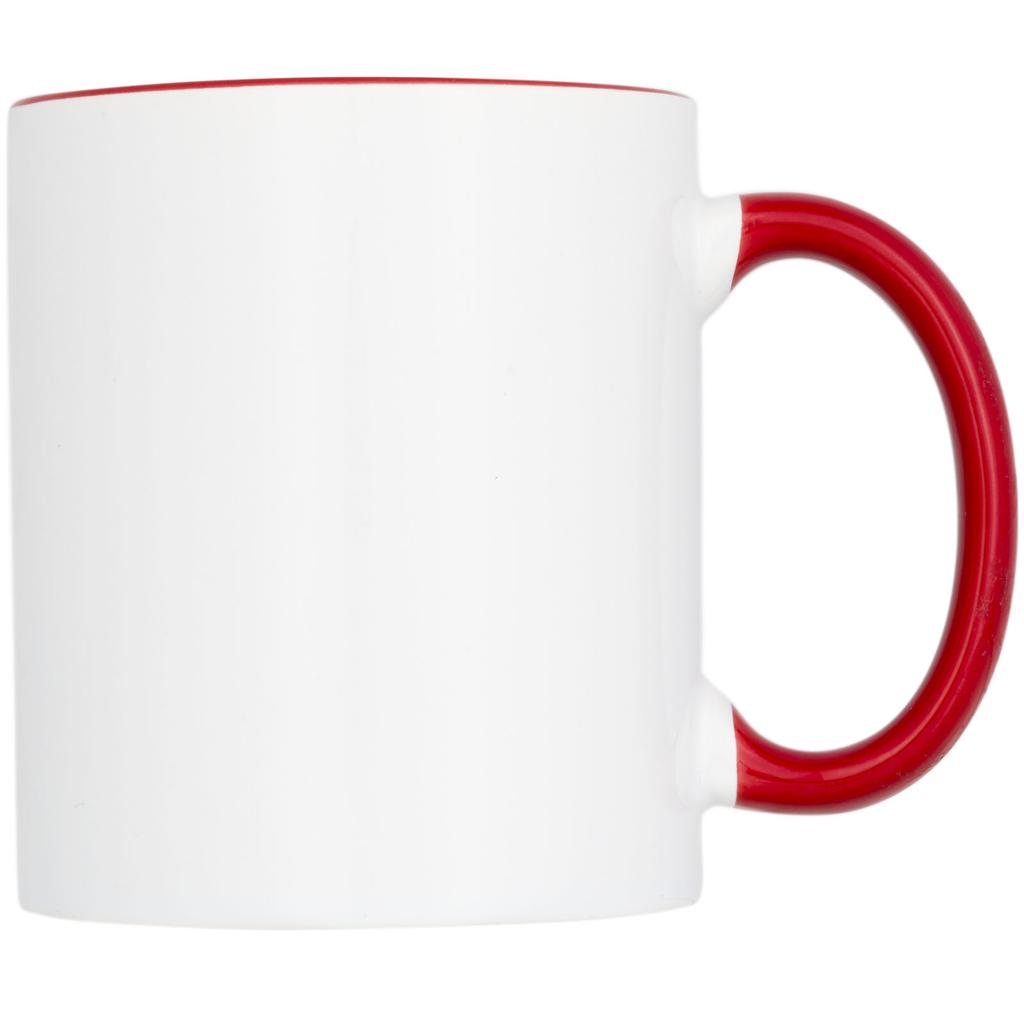 Glass "Pix" 350 ml sublimation mug with colored handle and interior Red