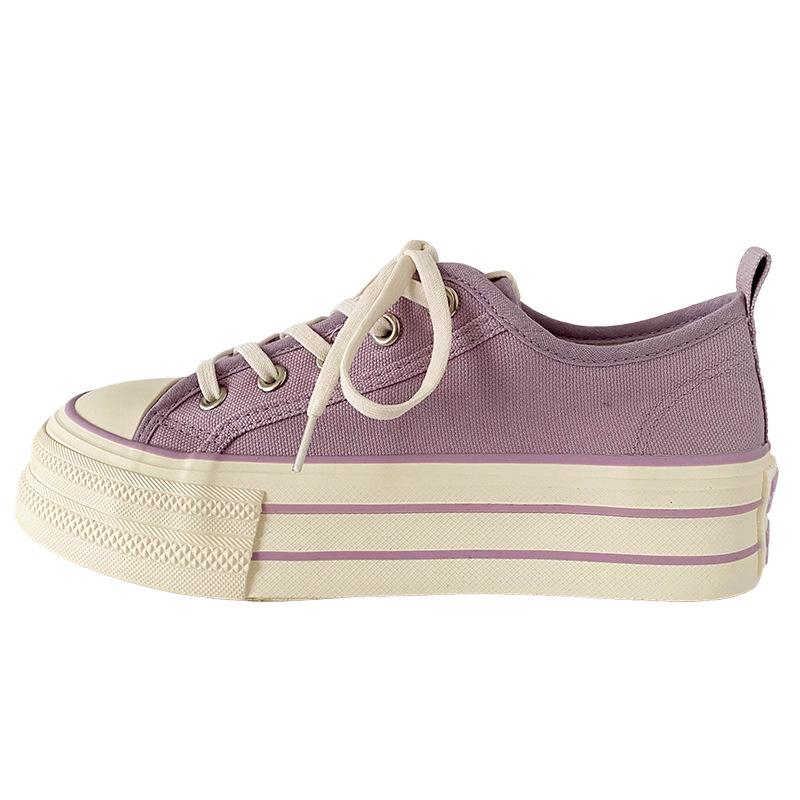 H1323 резинка/два шнурка, популярная парусиновая обувь на толстой подошве, женские белые туфли с круглым носком, универсальные и тонкие туфли для доски