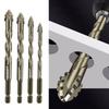 Serrated Tile Drill Bit Four-Edged Hexagonal Shank Drill Bit Drilling Tool for Glass Ceramic Concrete Brick