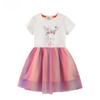 "2024 New Summer Girls' Princess Short-Sleeved Knitted Mesh Dress"
