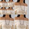 Trendy Double Chain Floral Pendant Necklace For Women Long Layered Summer Accessory