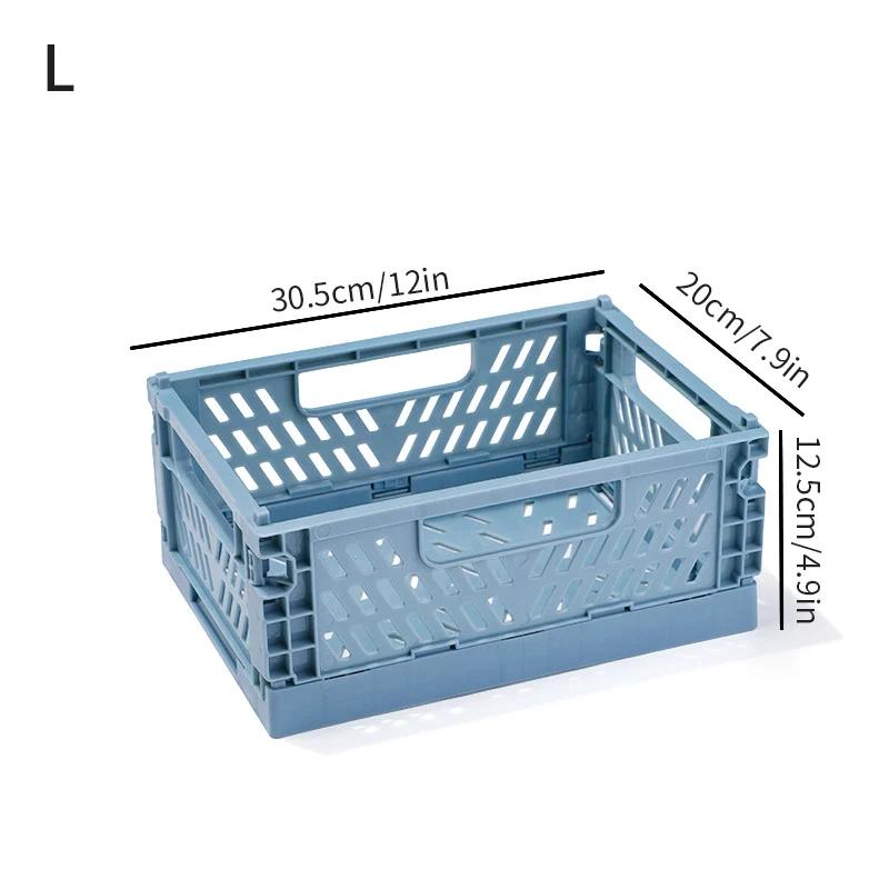 1-3pcs Plastic Foldable Storage Crate Folding Box Basket Stackable Jewellery Toys Boxes Organizer Cosmetic Drawer Case Portable