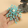 Hand-woven Retro Turquoise Pearl Brooch Temperament Personalized Design Sense Corsage Women's Accessories