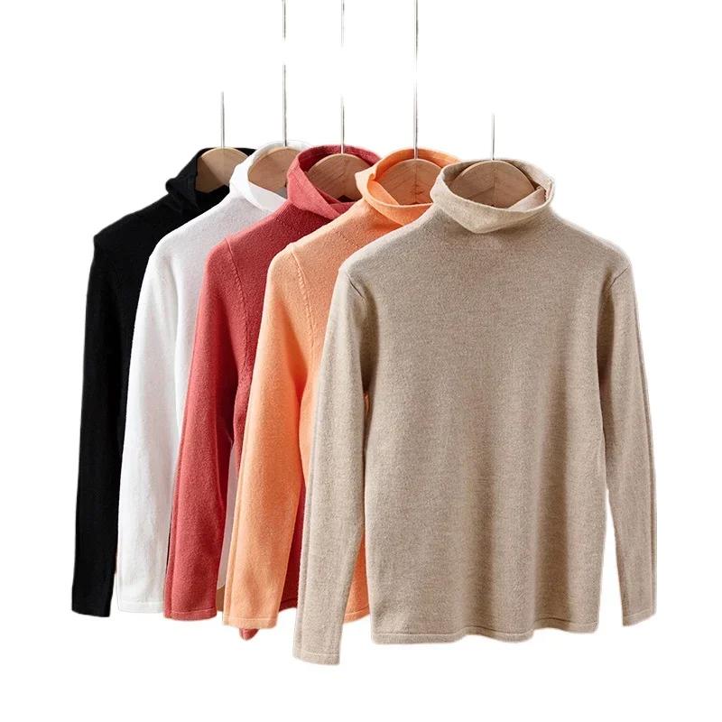 Трикотаж для детей, майка с полувысоким воротом, осень-зима 2024, майка для мальчиков и девочек, внутри, длинный рукав, детские топы, одежда