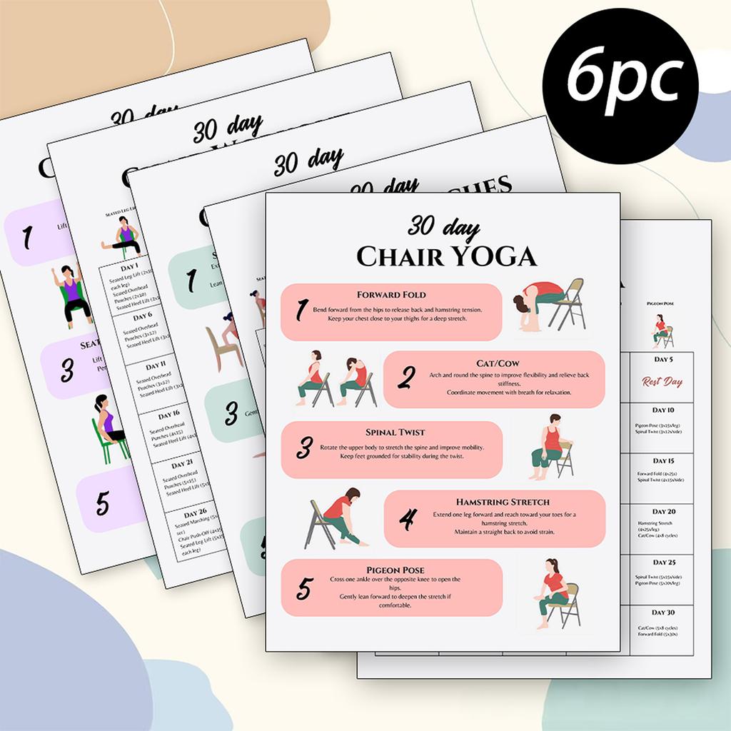 30 Day Chair Workout Fitness Planner Home And Exercise Guide Training Log Book